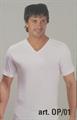SPEEDY OP01 T-SHIRT UOMO M/M SCOLLO V CALDO COTONE BIANCO