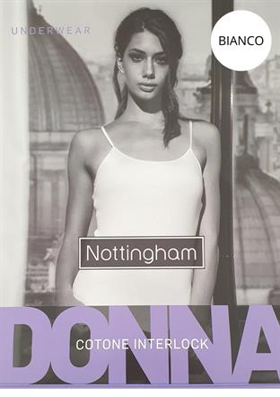 NOTTINGHAM CAREZZA CANOTTA DONNA S/S INTERLOCK BIANCO