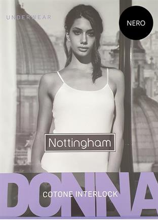 NOTTINGHAM CAREZZA CANOTTA DONNA S/S INTERLOCK NERO