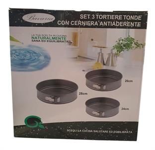 BAVARIA TORTIERE SET 3 PEZZI TONDE CON CERNIERA