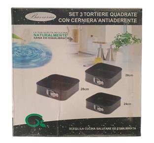 BAVARIA TORTIERE SET 3 PEZZI QUADRATE CON CERNIERA
