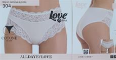 LOVE AND BRA 304 SLIP DONNA COTONE E PIZZO