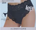 LOVE AND BRA 304 SLIP DONNA COTONE E PIZZO
