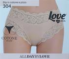 LOVE AND BRA 304 SLIP DONNA COTONE E PIZZO