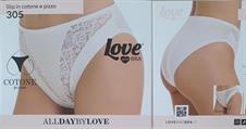 LOVE AND BRA 305 SLIP DONNA COTONE E PIZZO
