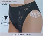 LOVE AND BRA 305 SLIP DONNA COTONE E PIZZO