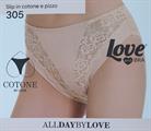 LOVE AND BRA 305 SLIP DONNA COTONE E PIZZO