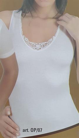 SPEEDY OP07 CANOTTA DONNA S/L CALDO COT. MACRAME'BCO