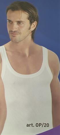 SPEEDY OP20 CANOTTA UOMO S/S COSTINA RIGATA BIANCO