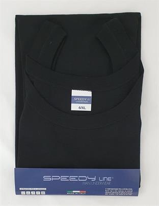 SPEEDY OP21 CANOTTA UOMO S/S COSTINA LISCIA NERO