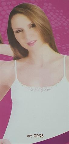 SPEEDY OP25 CANOTTA DONNA S/S CON PIZZO MACRAME'BCO