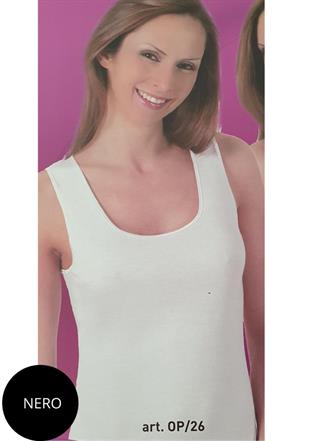 SPEEDY OP26 CANOTTA DONNA MAXI S/L BORDO RASO NERO
