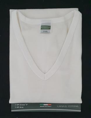 SPEEDY OP33 T-SHIRT UOMO  LANA-COTONE SCOLLO V M/M
