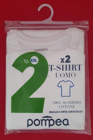 POMPEA 540727 M/M UOMO 2PZ GIROC.COTONE BIANCO
