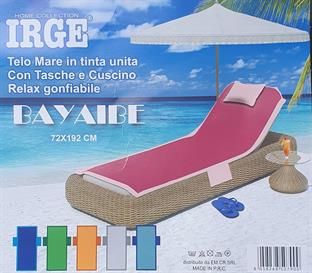 IRGE BAYAIBE TELO MARE C/TASCHE CUSCINO GONFIAB. 72X192