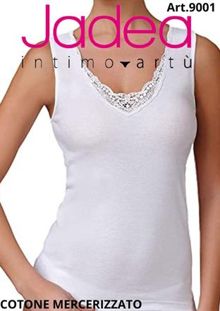 JADEA 9001 CANOTTA DONNA COTONE S/L PIZZO MACRAME'