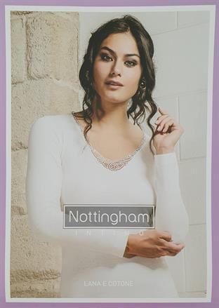 NOTTINGHAM TL16W T-SHIRT DONNA M/L LANA-COT. PIZZO